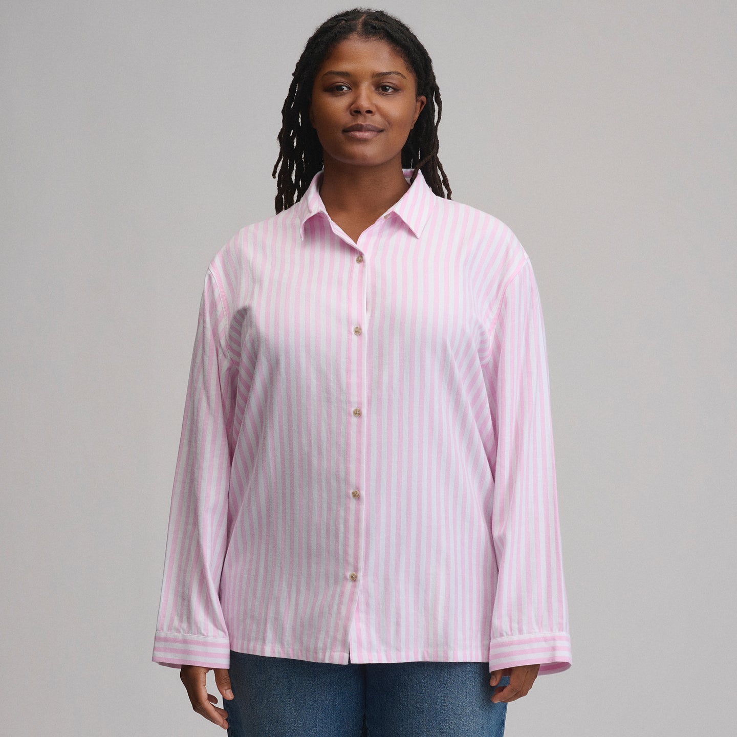 Women's Long-Sleeve Softened Sleep Shirt-Light Pink-5