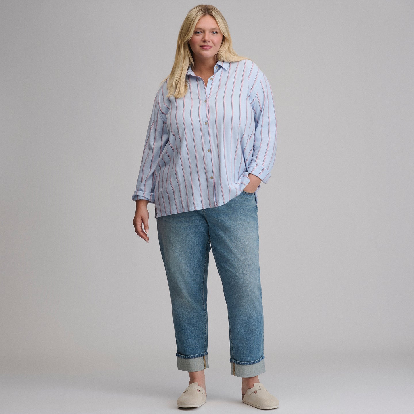 Women's Long-Sleeve Softened Sleep Shirt-Orchid-12