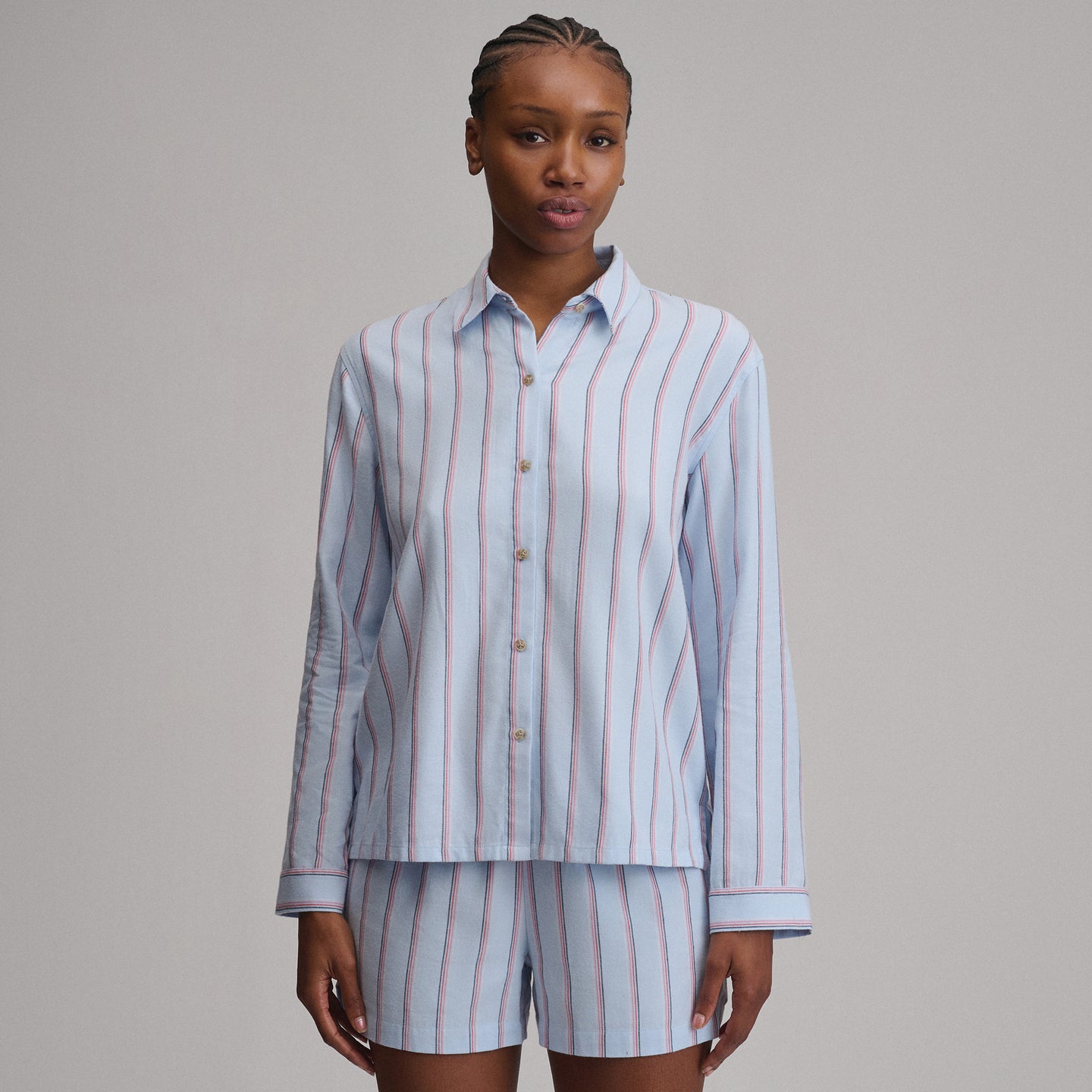 Women's Long-Sleeve Softened Sleep Shirt-Cascade-1