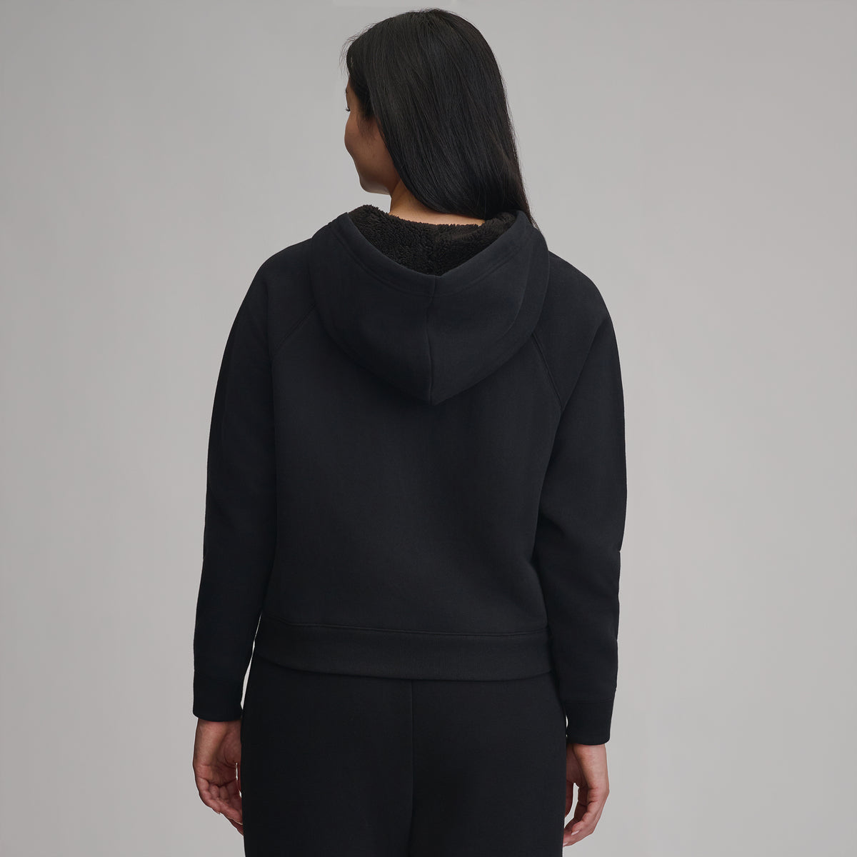 Women's Vintage Soft Faux Shearling Lined Full-Zip Hoodie