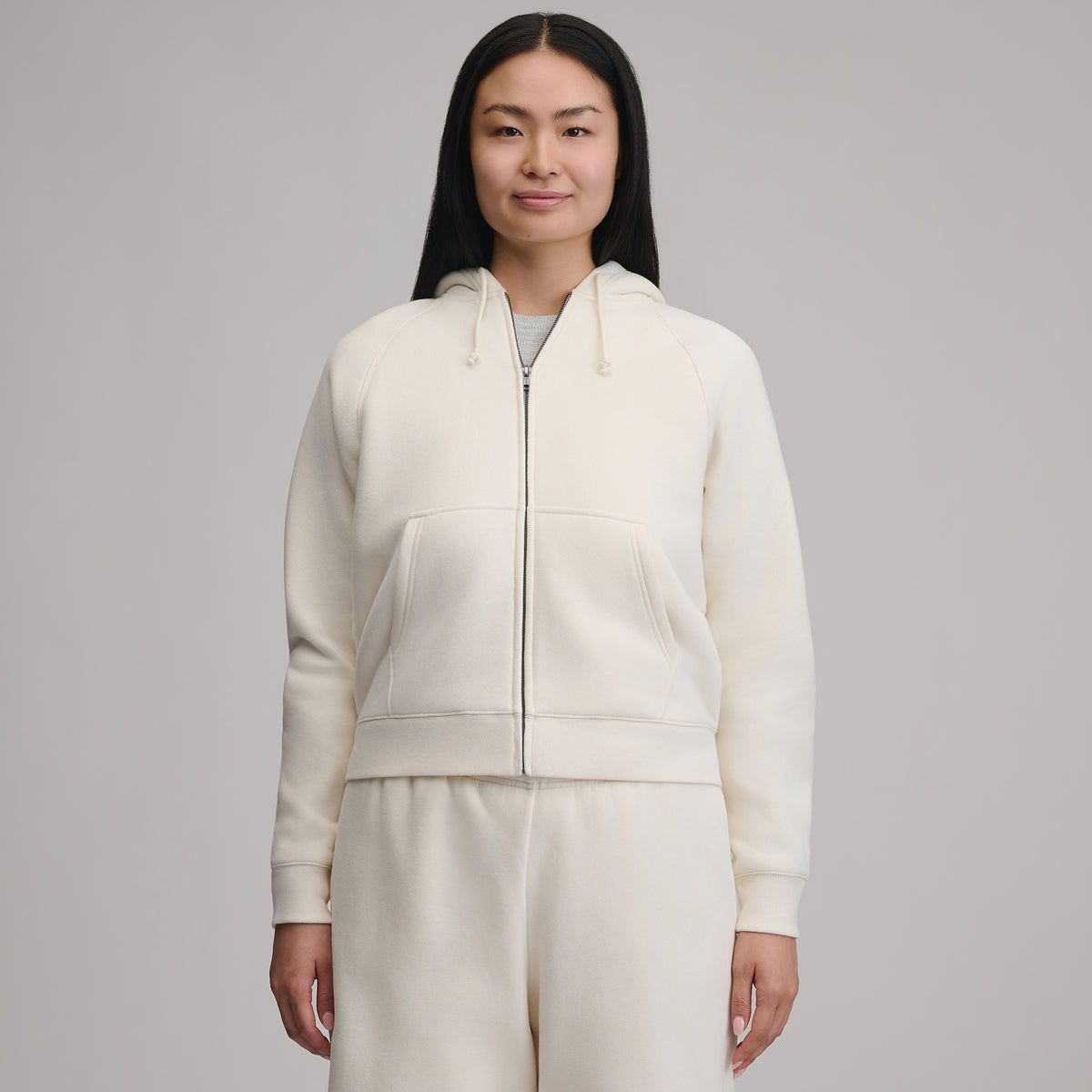 Women's Vintage Soft Faux Shearling Lined Full-Zip Hoodie
