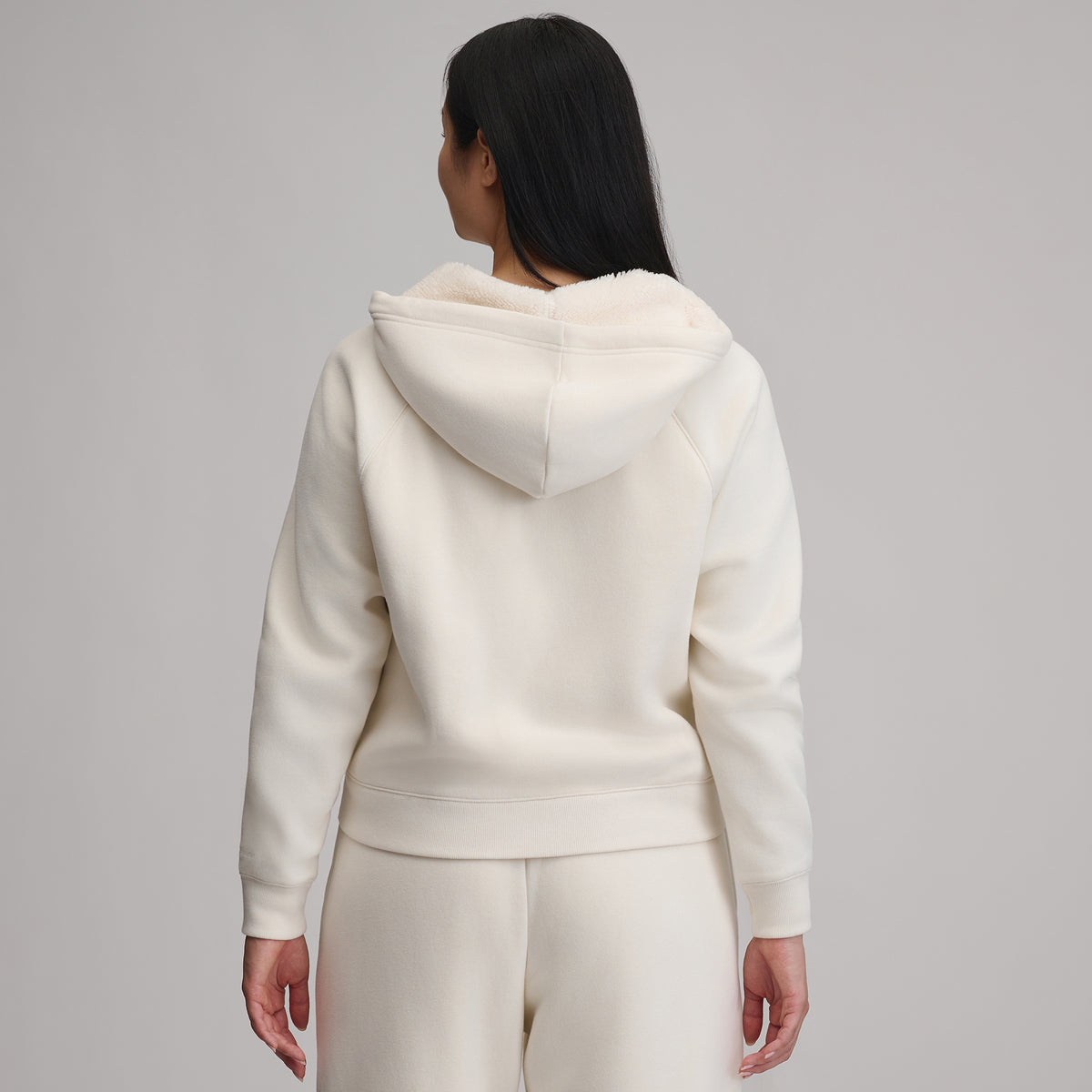 Women's Vintage Soft Faux Shearling Lined Full-Zip Hoodie