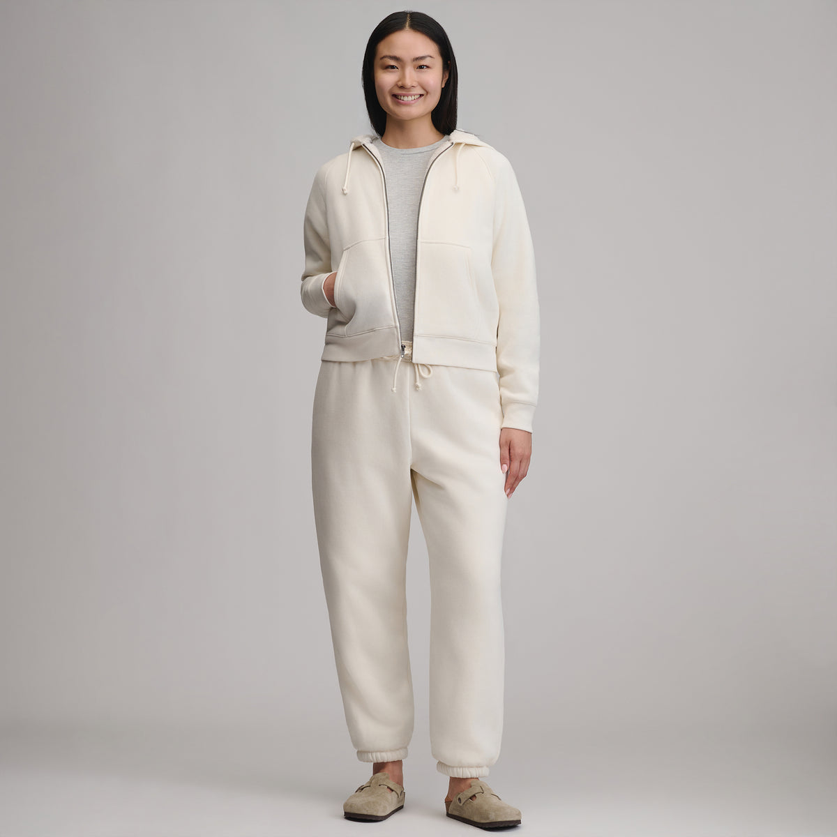 Women's Vintage Soft Faux Shearling Lined Full-Zip Hoodie