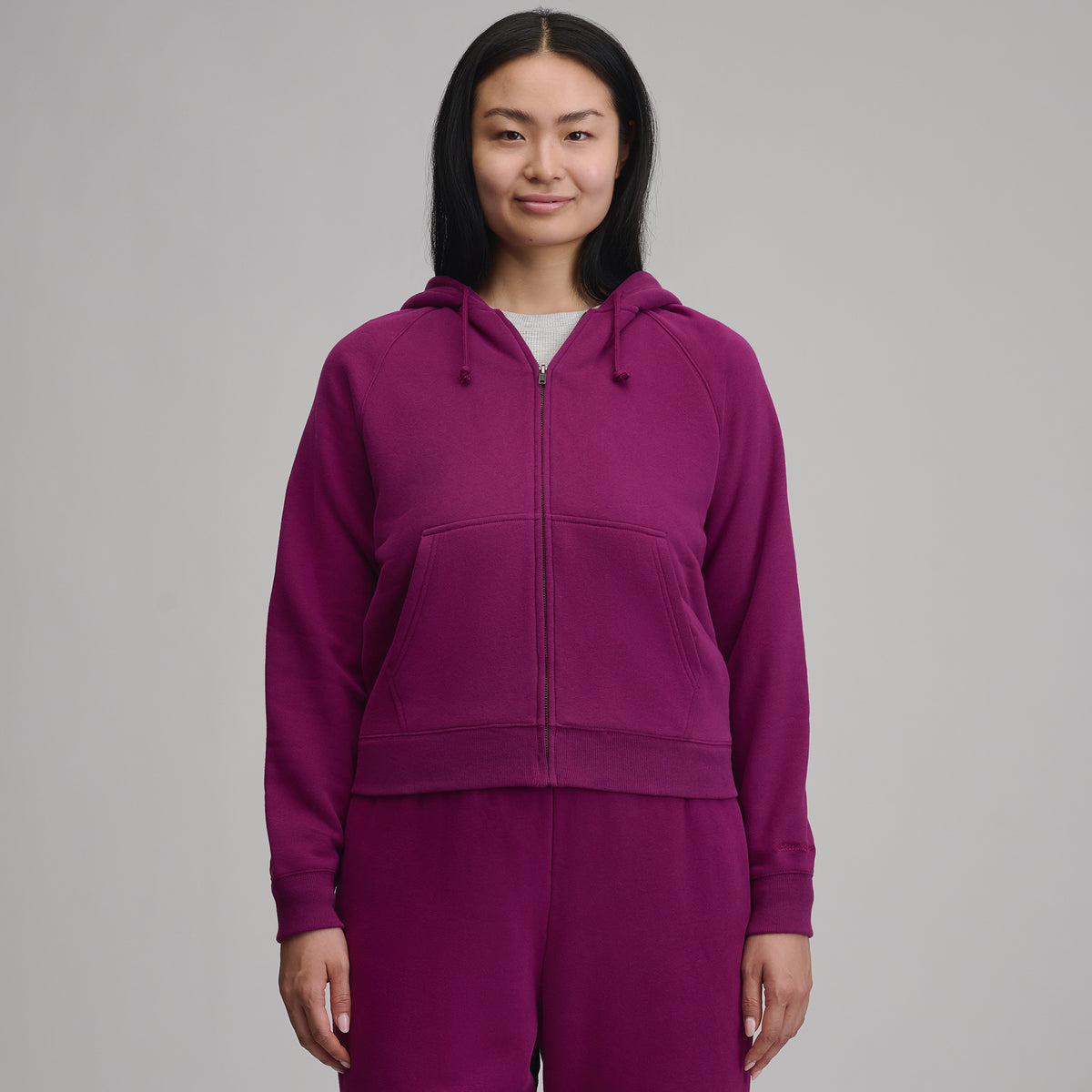 Women's Vintage Soft Faux Shearling Lined Full-Zip Hoodie
