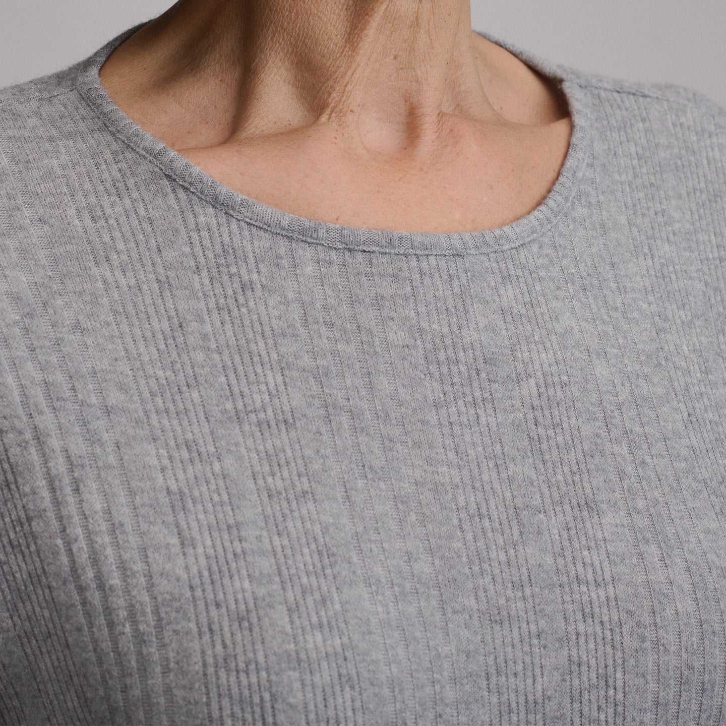 Women's Long-Sleeve Cozy Rib Crew-Light Hthr Gray-6