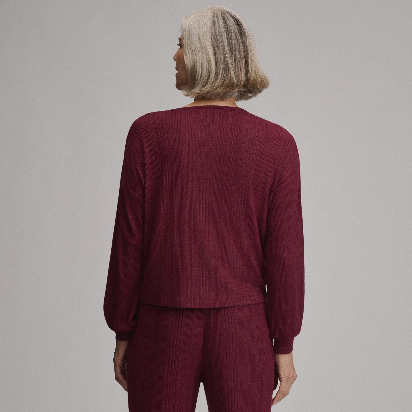Women's Long-Sleeve Cozy Rib Crew-Tawny Port-11