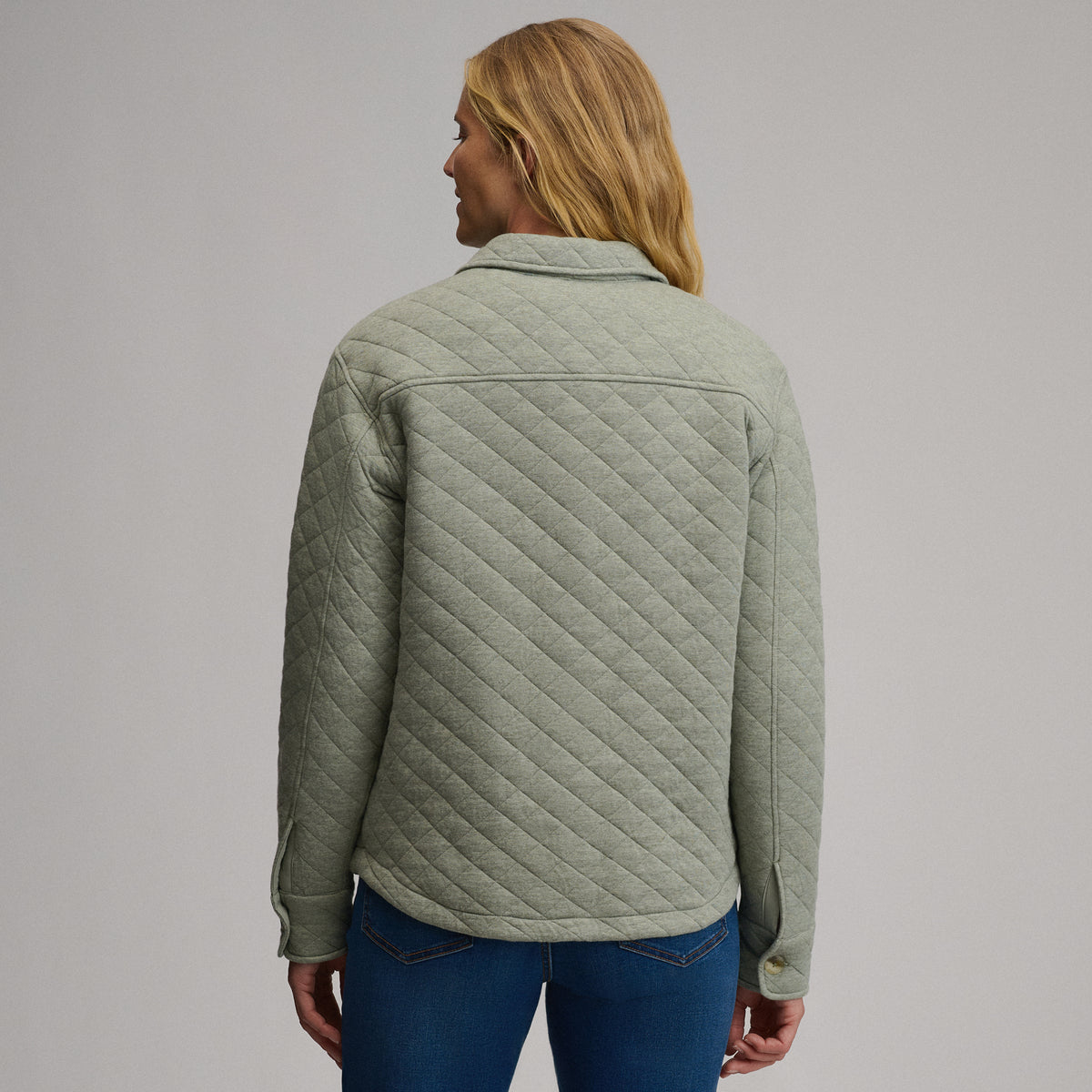 Women's Quilted Shirt Jacket-Sage-6