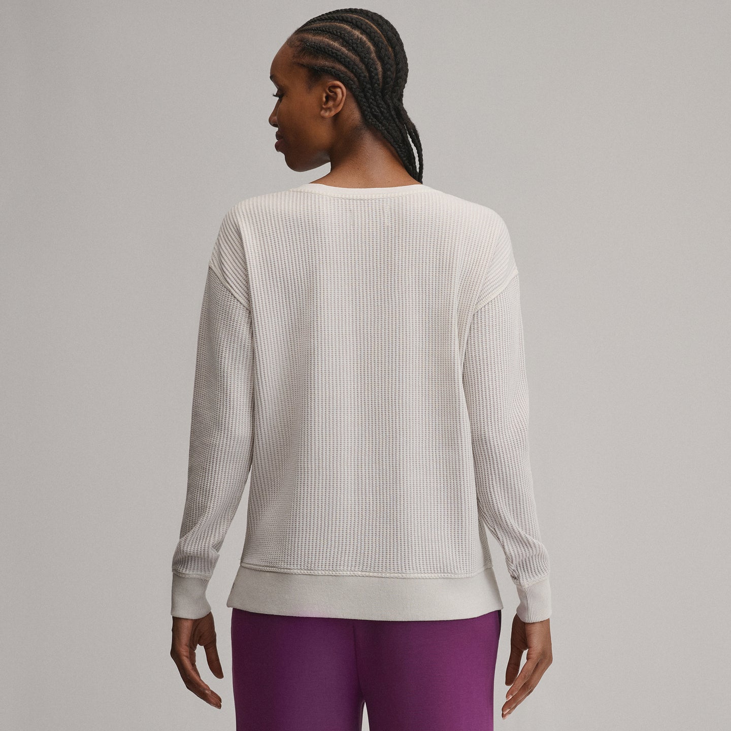 Women's Long-Sleeve V-Neck Boyfriend Thermal Crew-Shell-2