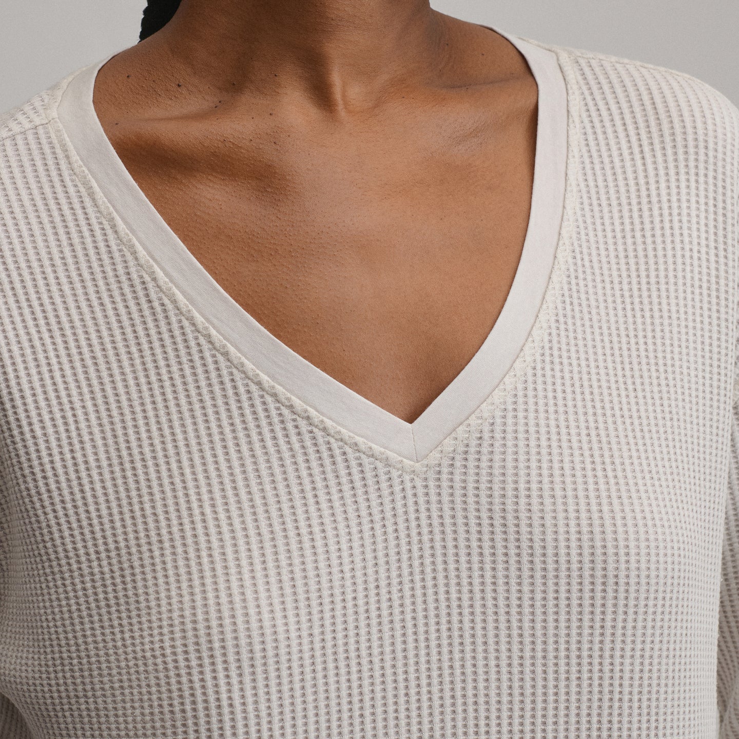 Women's Long-Sleeve V-Neck Boyfriend Thermal Crew-Shell-3