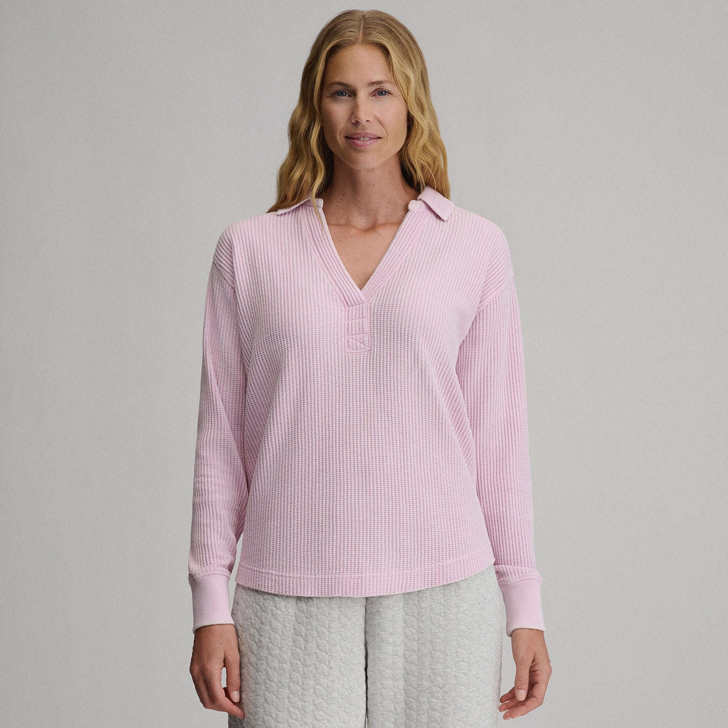 Women's Lounge Thermal Crew-Light Pink-5