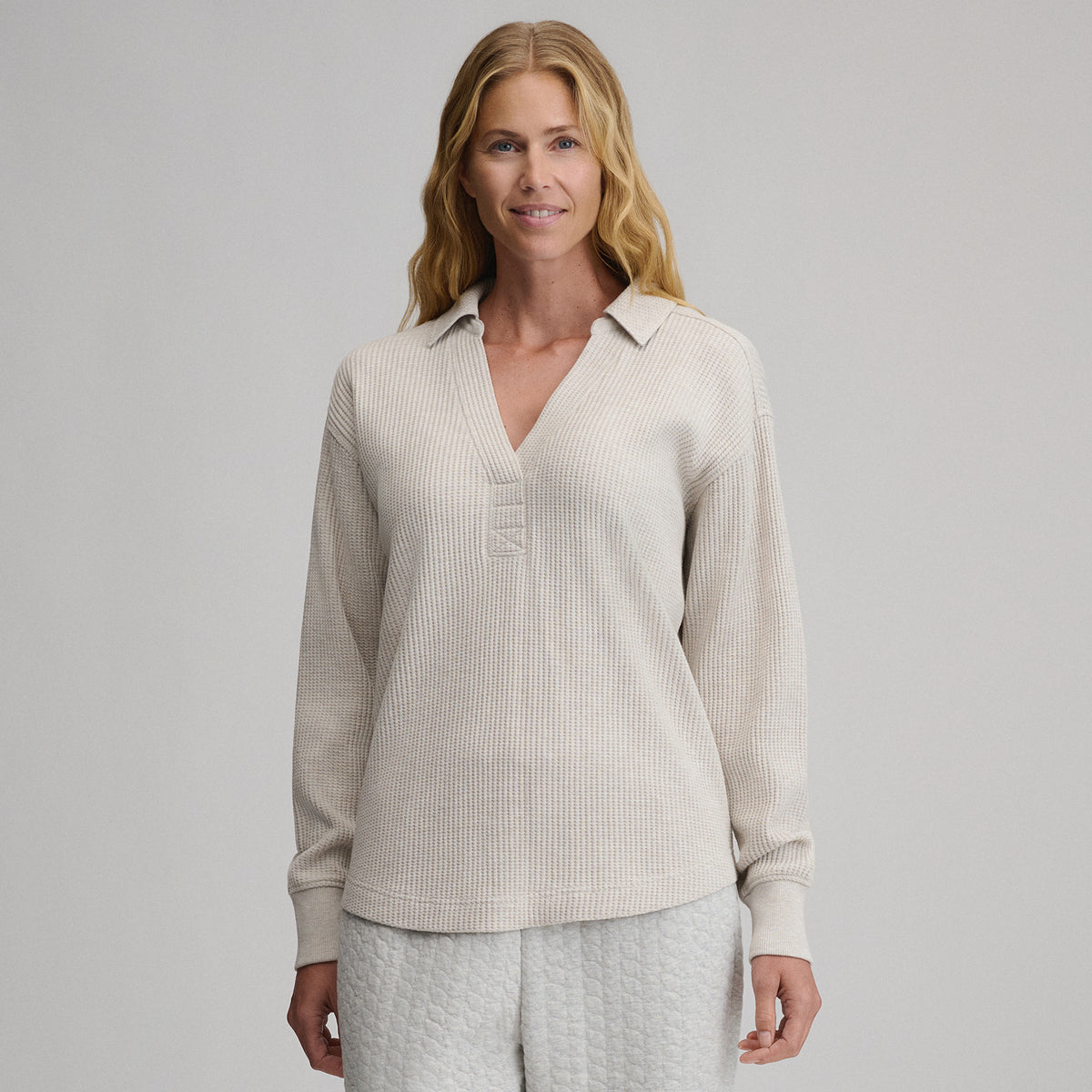 Women's Lounge Thermal Crew-Heather Oatmeal-13
