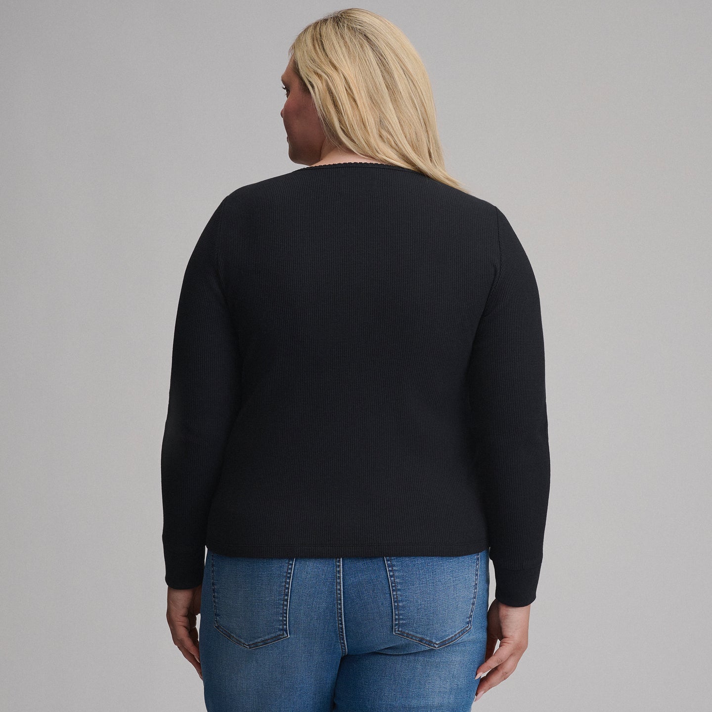 Women's Infinity Thermal Henley-Black-2