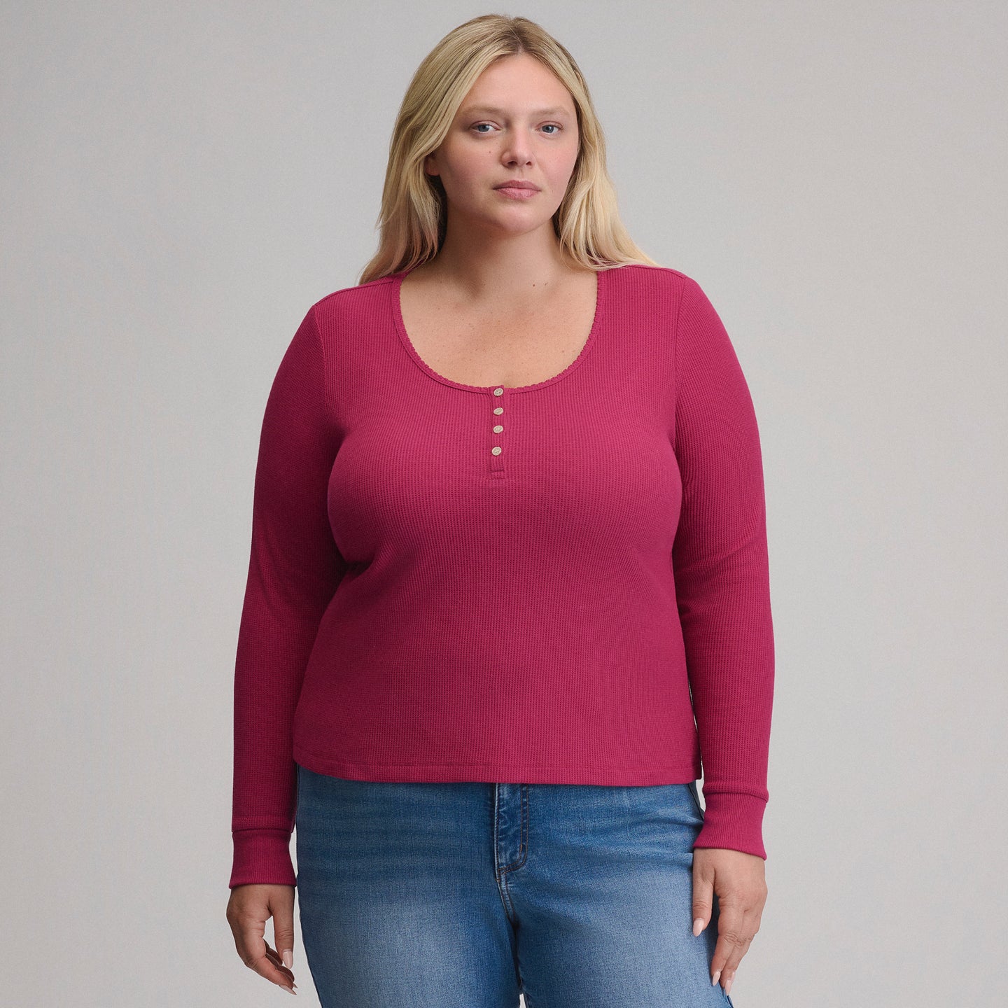 Women's Infinity Thermal Henley-Hibiscus-5