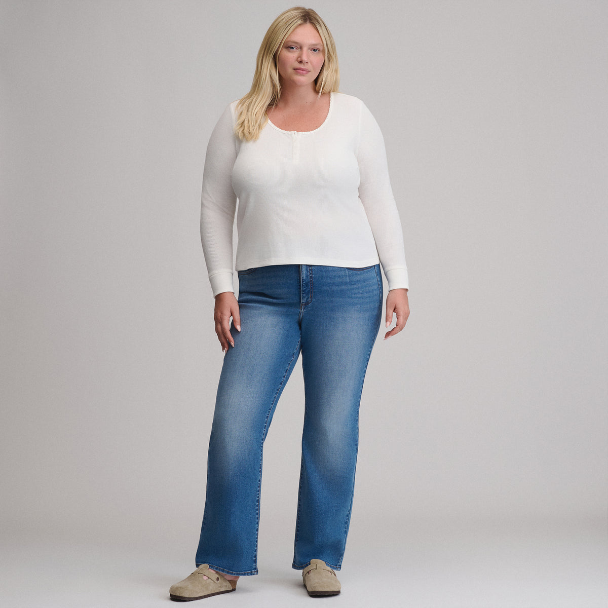 Women's Infinity Thermal Henley-Ivory-4
