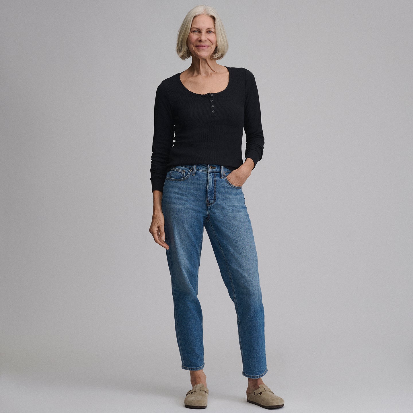Women's Infinity Thermal Henley-Black-32