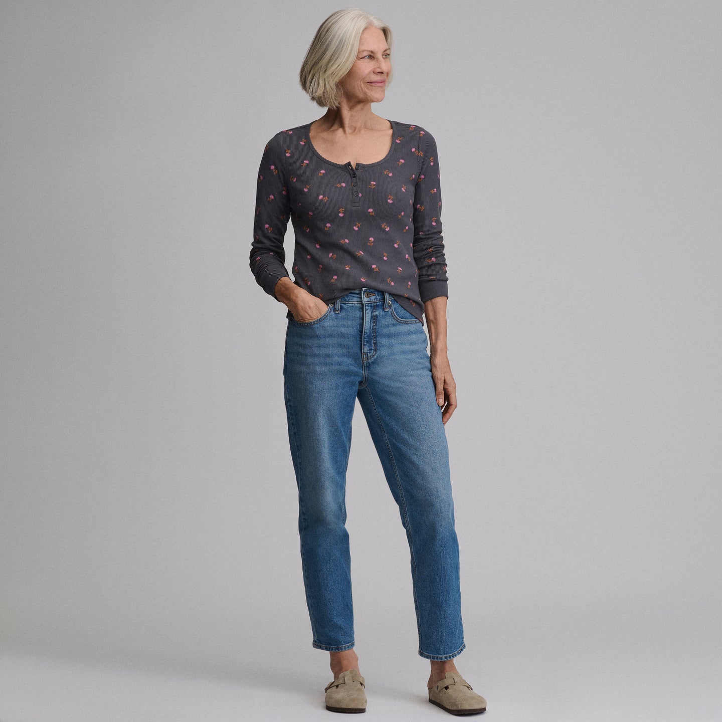 Women's Infinity Thermal Henley-Carbon-36