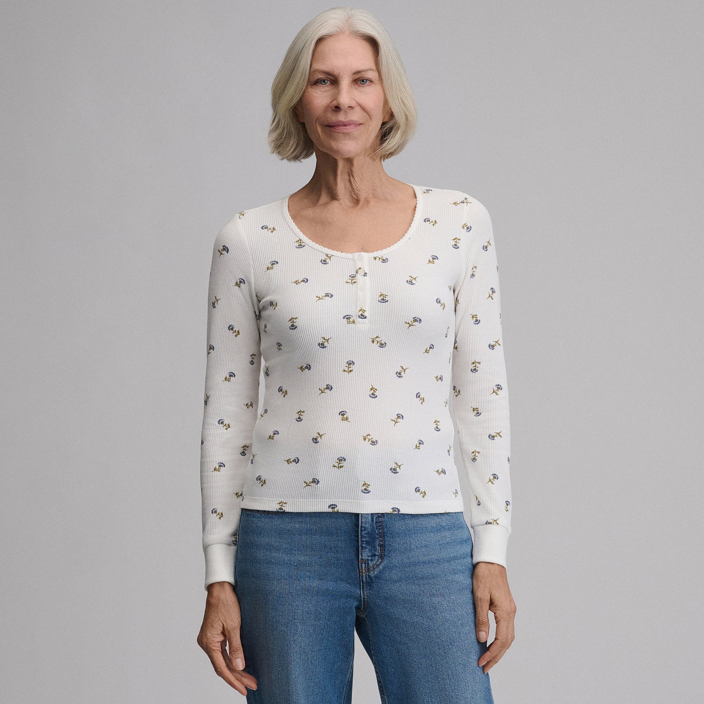 Women's Infinity Thermal Henley-Cream-1