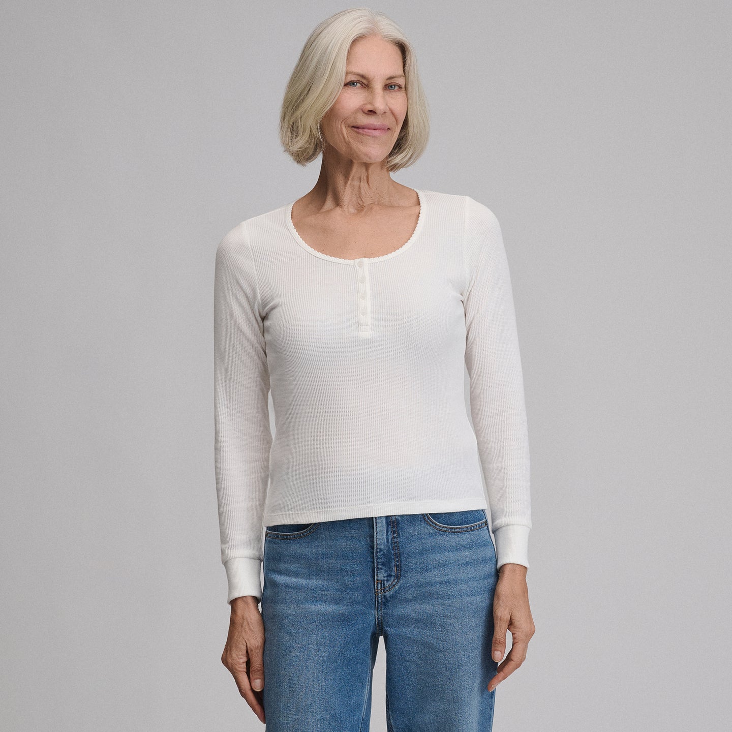 Women's Infinity Thermal Henley-Ivory-41