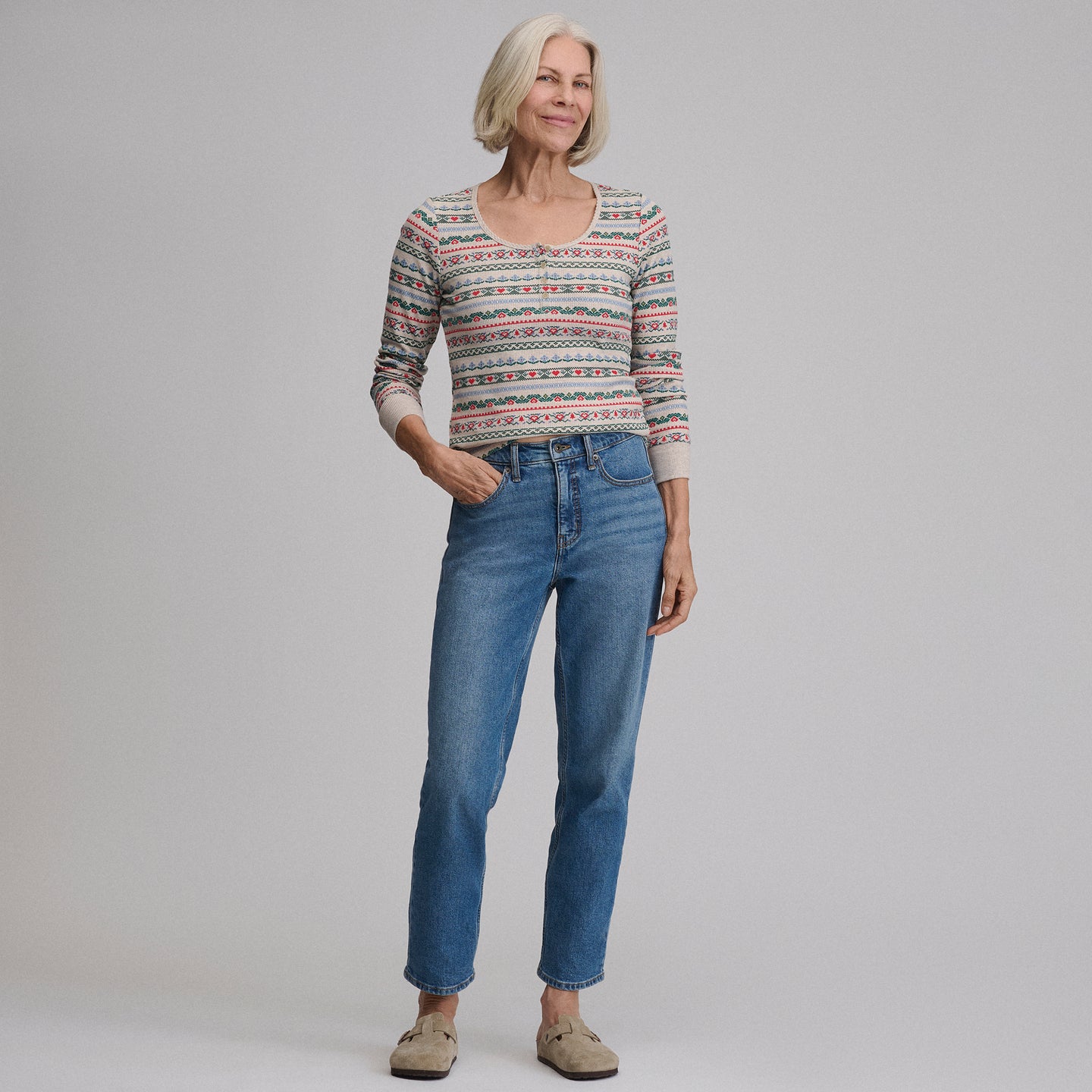 Women's Infinity Thermal Henley-Heather Oatmeal-52