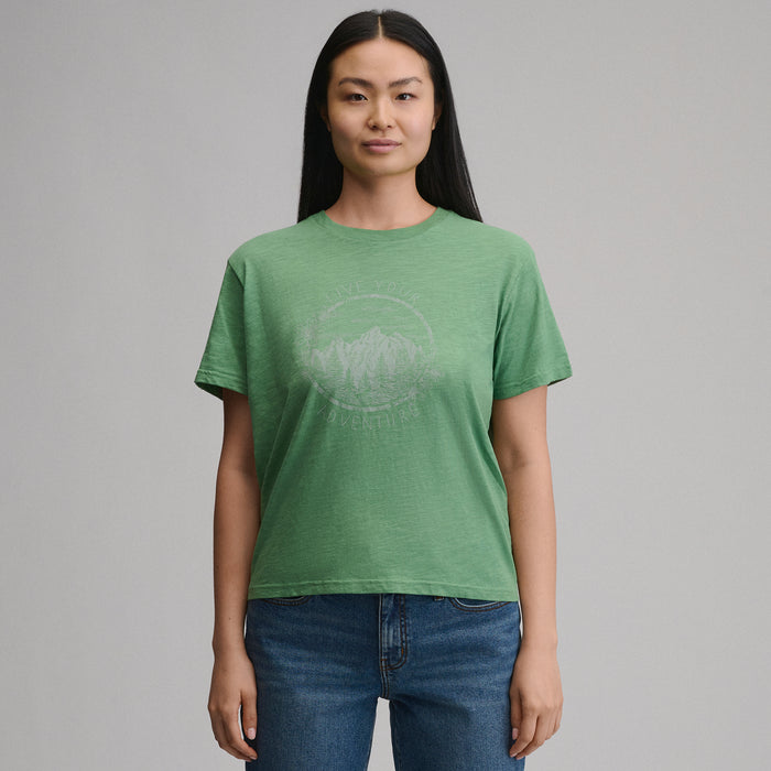 Women's Short-Sleeve Relaxed Boyfriend Graphic T-Shirt - Adventure