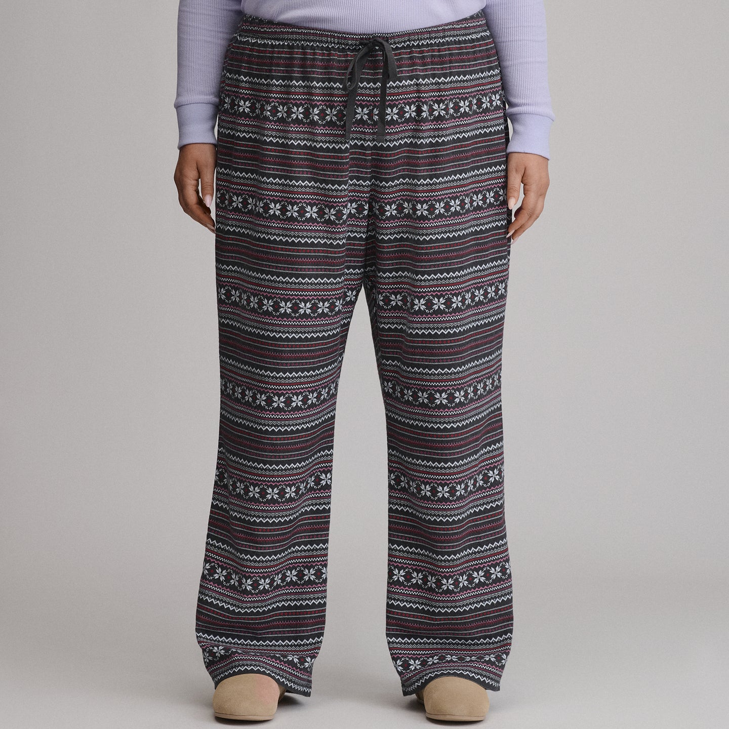 Women's Stines Flannel Sleep Pants-Charcoal-1