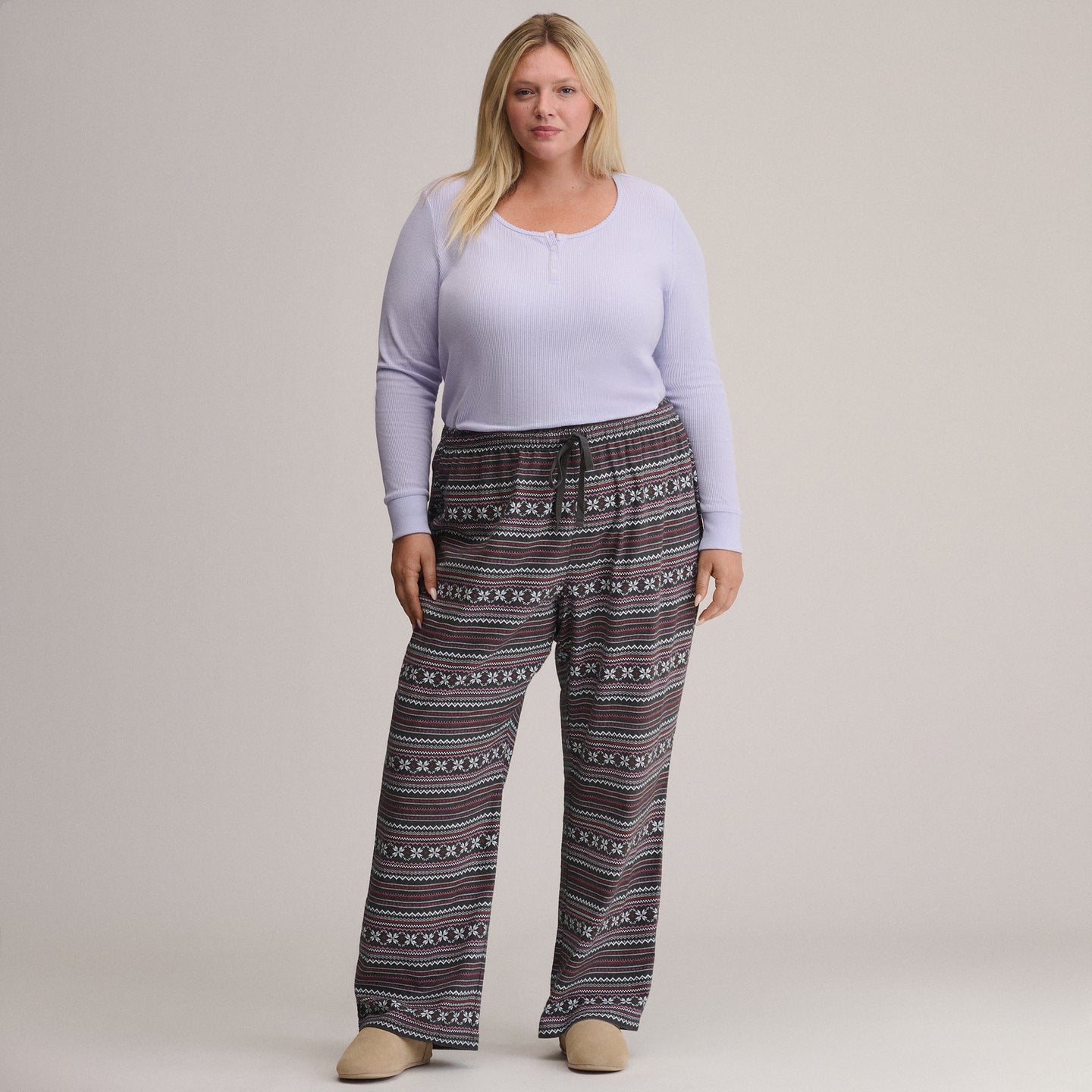 Women's Stines Flannel Sleep Pants-Charcoal-5