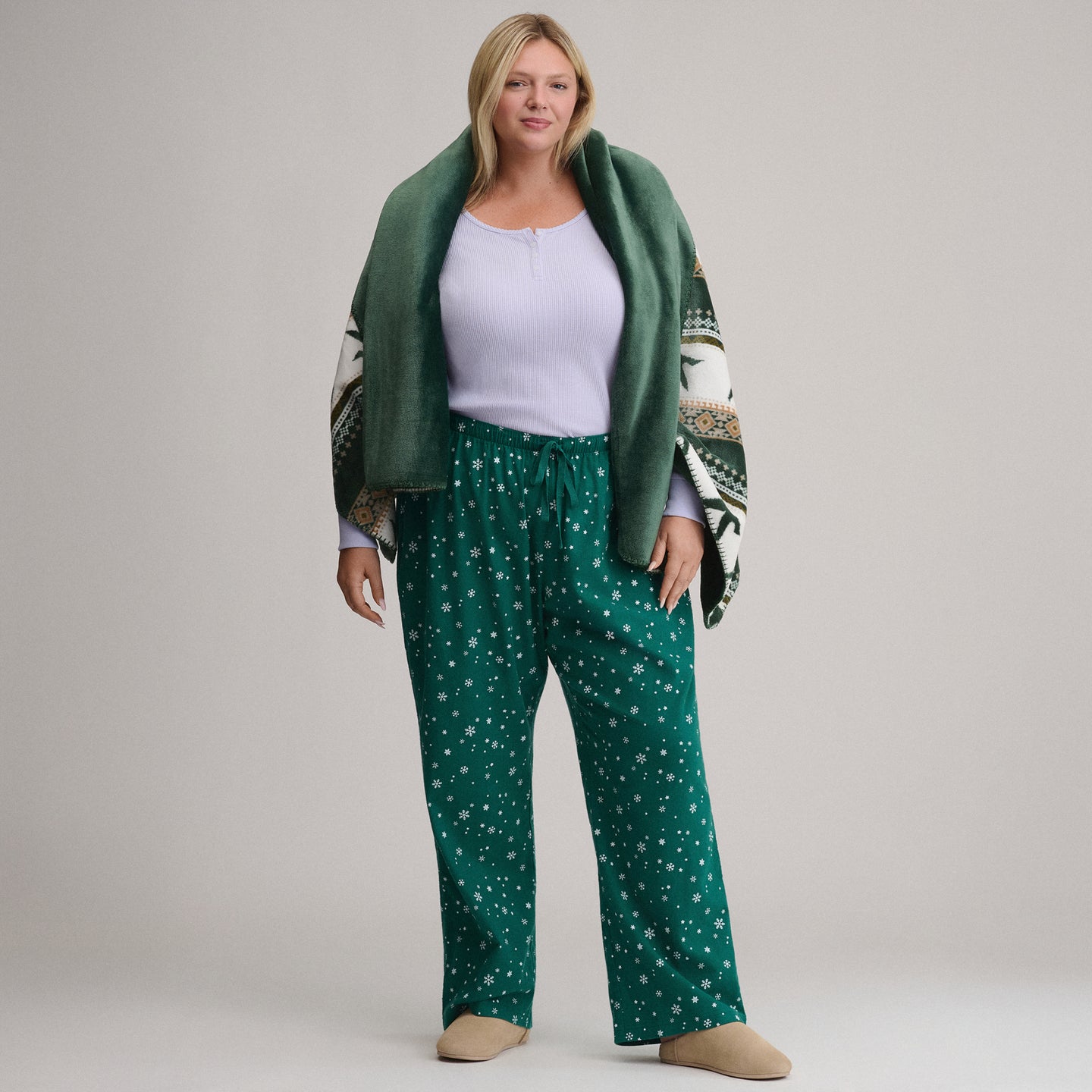 Women's Stines Flannel Sleep Pants-Sea Glass-25