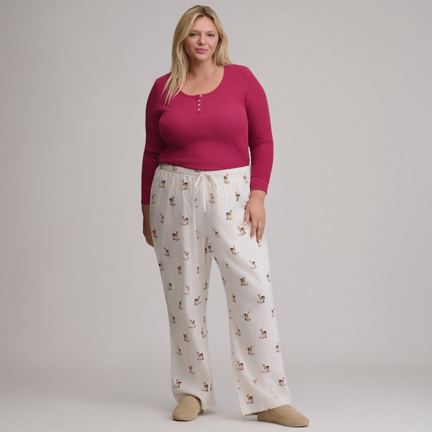 Women's Stines Flannel Sleep Pants-Natural-45