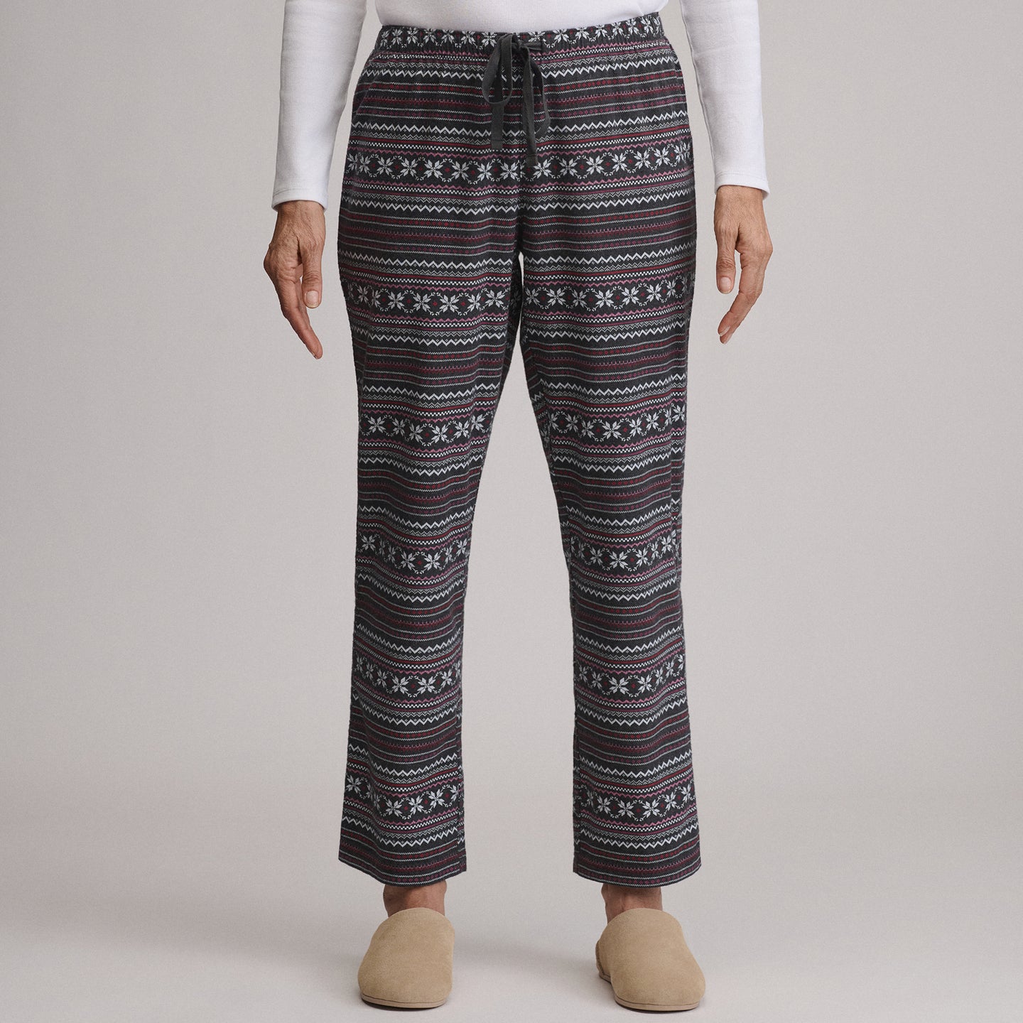Women's Stines Flannel Sleep Pants-Charcoal-1