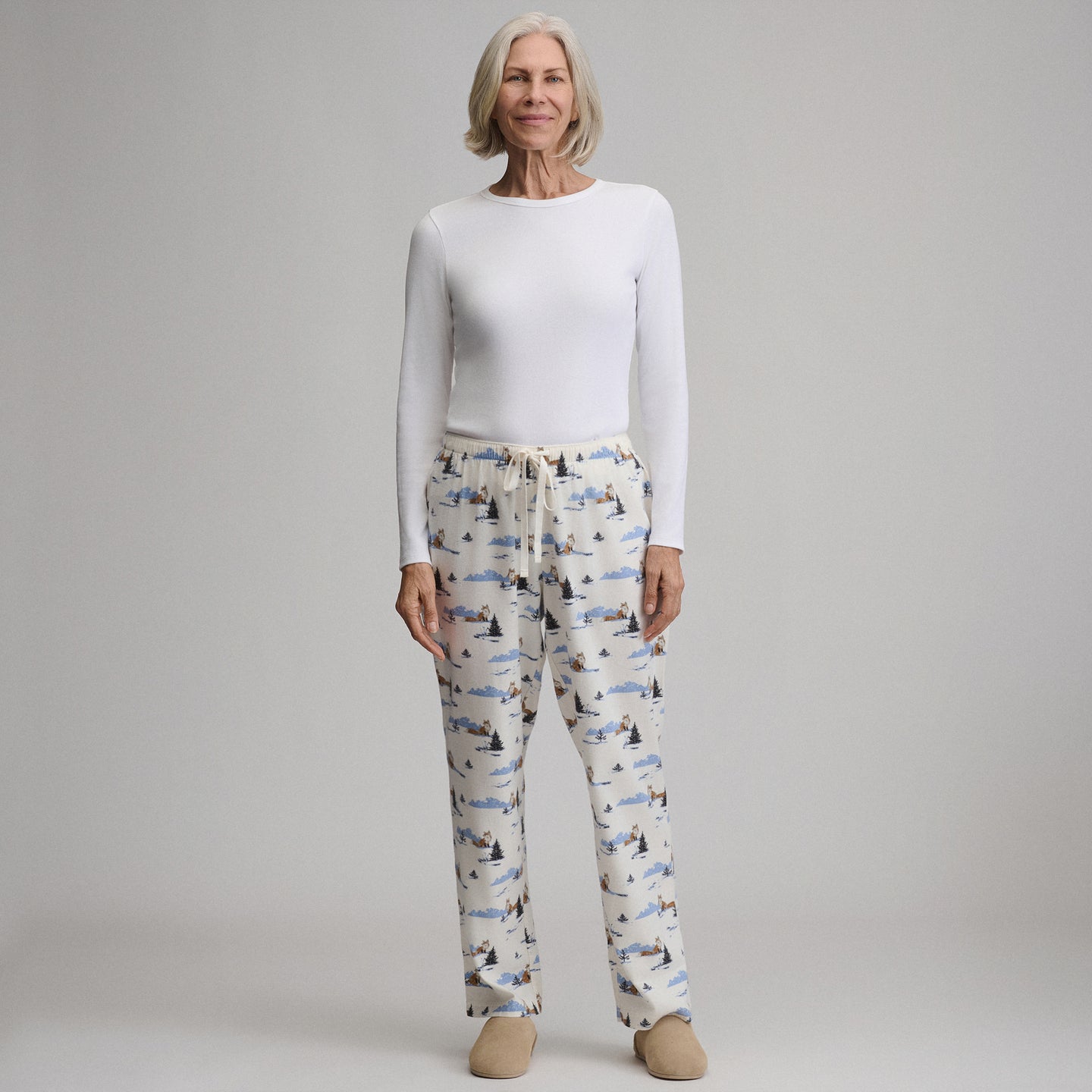 Women's Stines Flannel Sleep Pants-Snow-40
