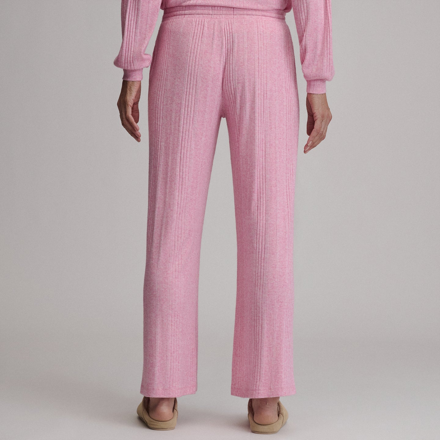 Women's Cozy Rib Wide-Leg Pants-Blush-2