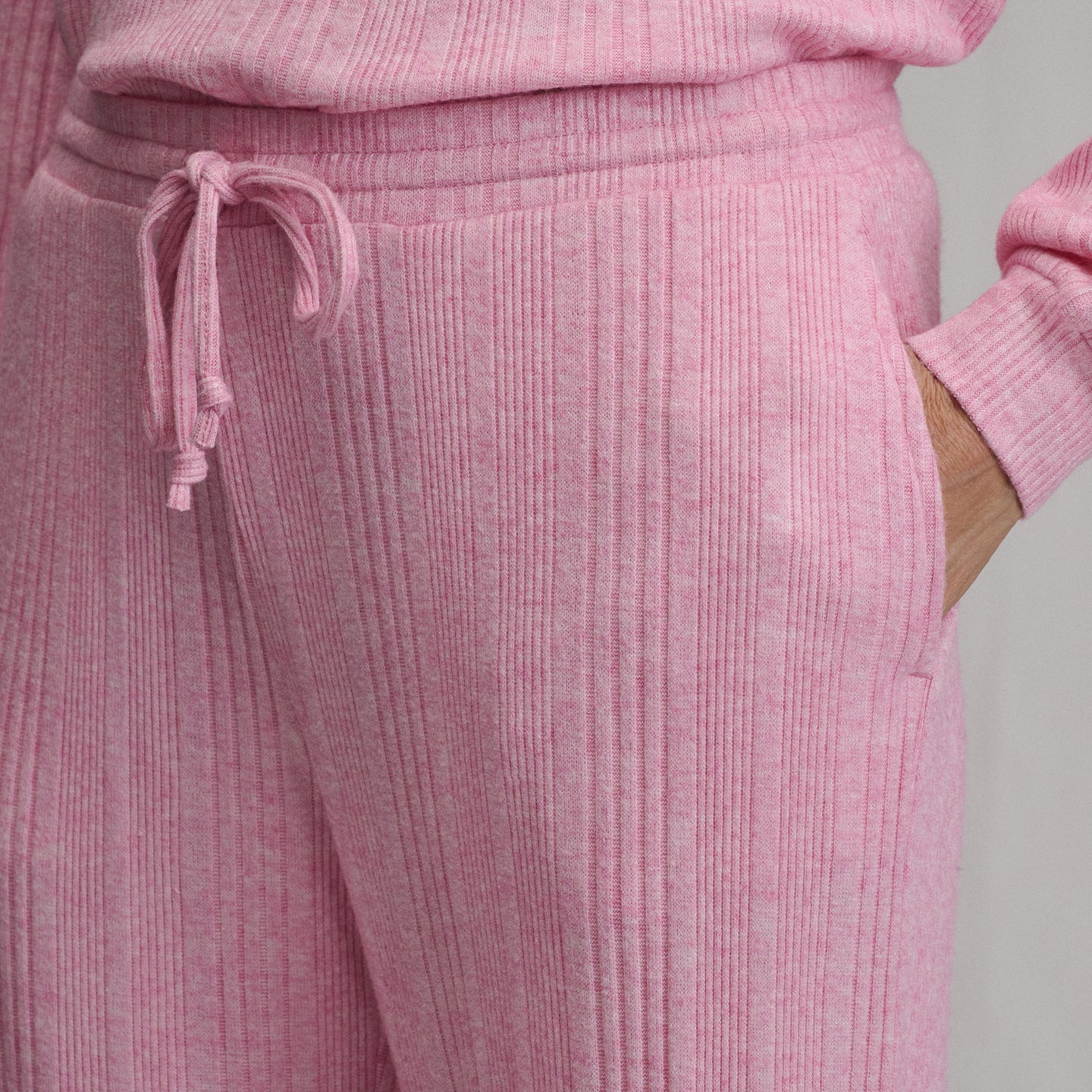 Women's Cozy Rib Wide-Leg Pants-Blush-3