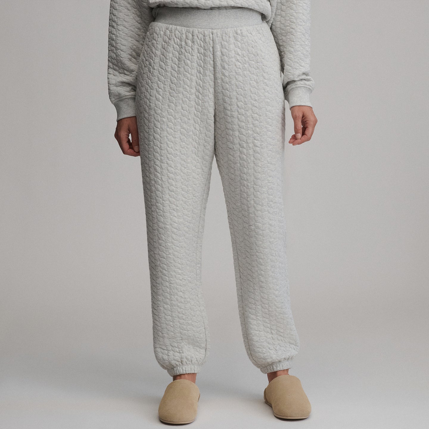 Women's Quilted Pants-Light Hthr Gray-5