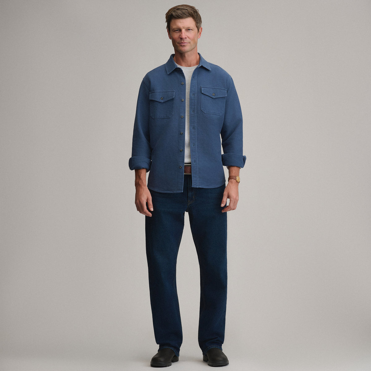 Men's Long-Sleeve Chamois Shirt-Dusk-8