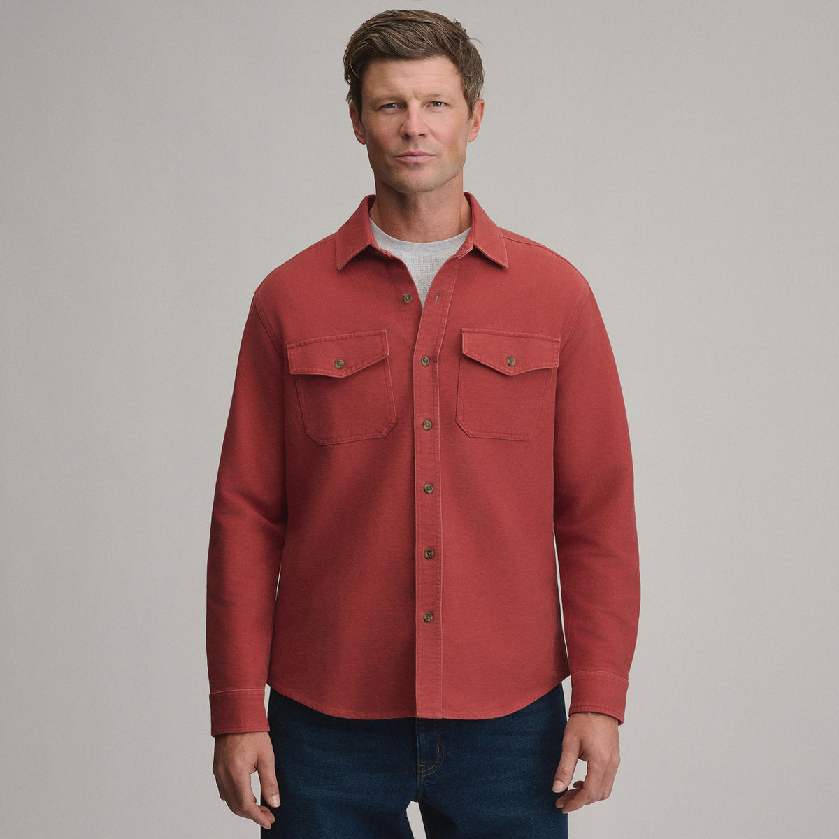 Men's Long-Sleeve Chamois Shirt-Mineralrd-9