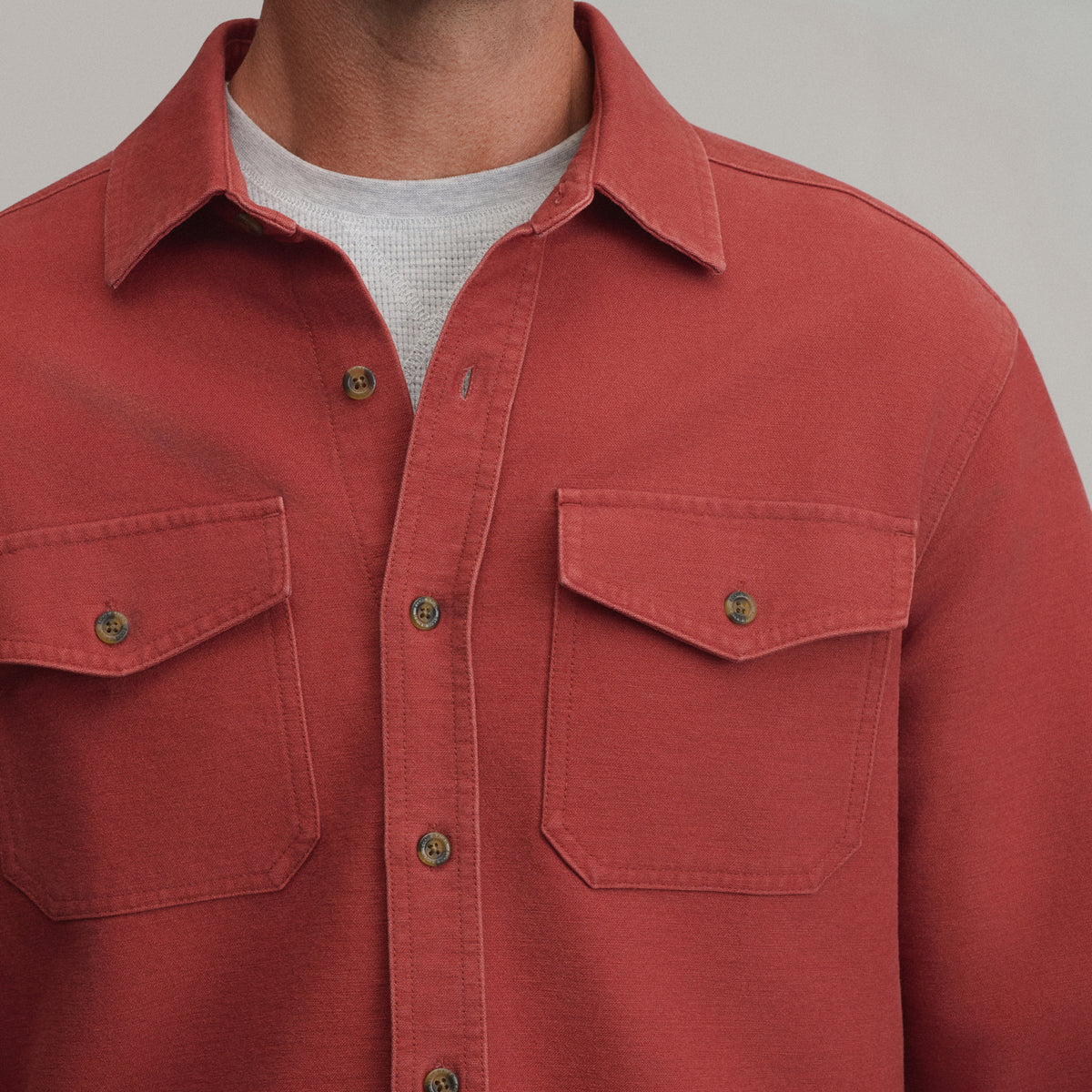 Men's Long-Sleeve Chamois Shirt-Mineralrd-11