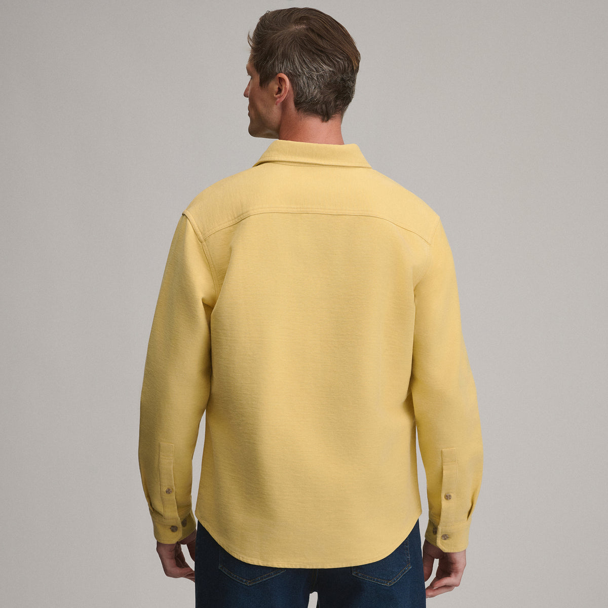 Men's Long-Sleeve Chamois Shirt-Vintage Yellow-14