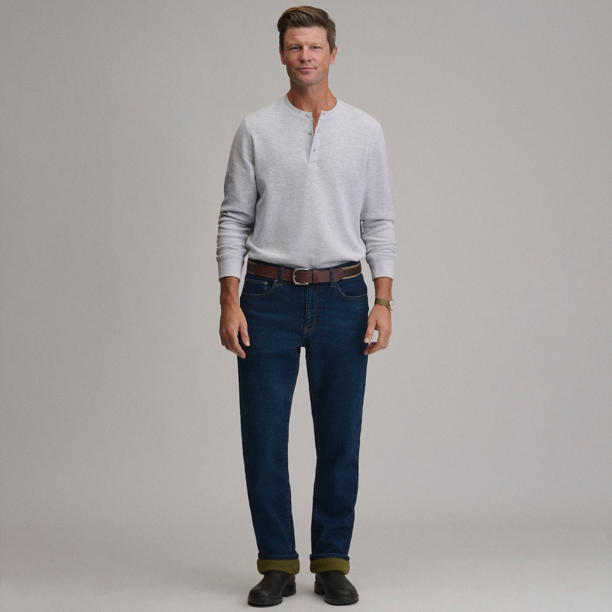 Eddies Flex Fleece Lined Jean - Straight-Deep Indigo-4