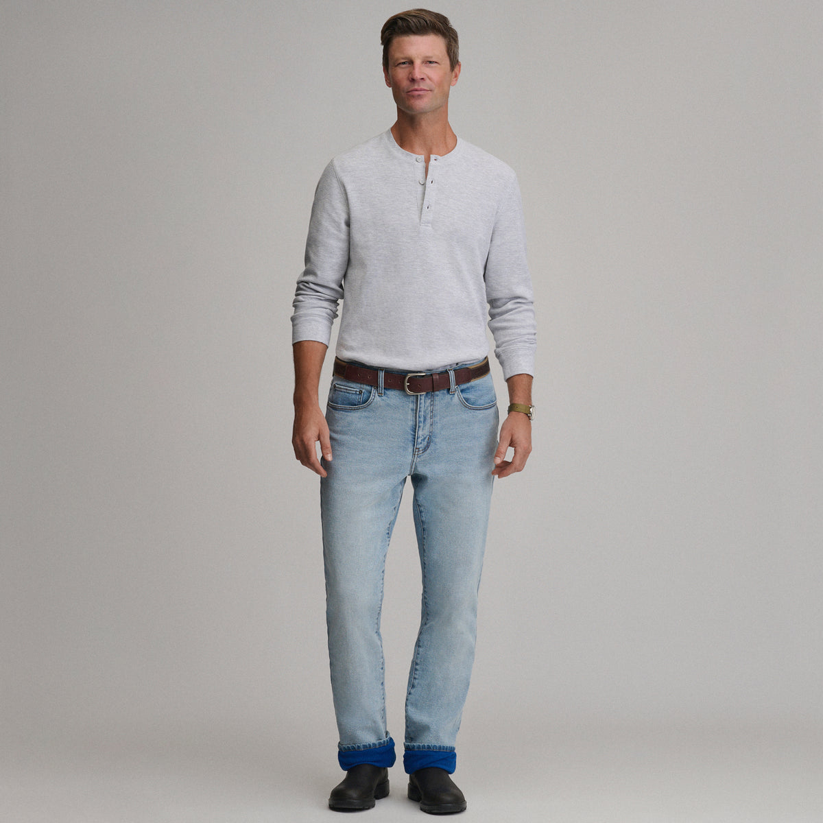 Eddies Flex Fleece Lined Jean - Straight-Light Chambray 1-8