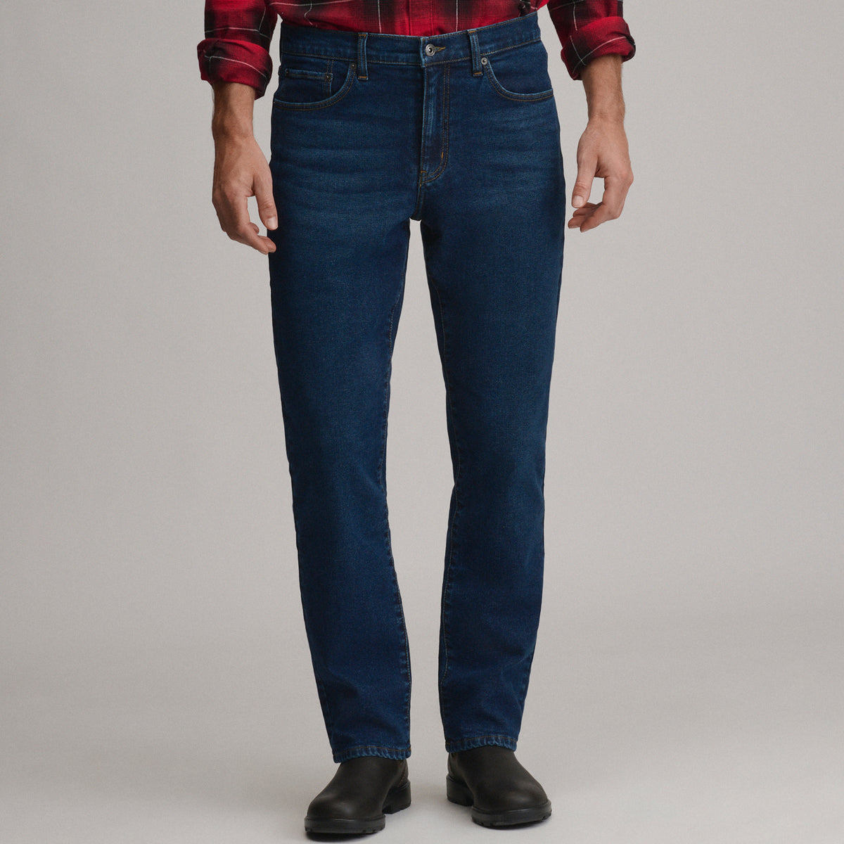 Eddies Flex Flannel Lined Jean - Straight-Deep Indigo-1