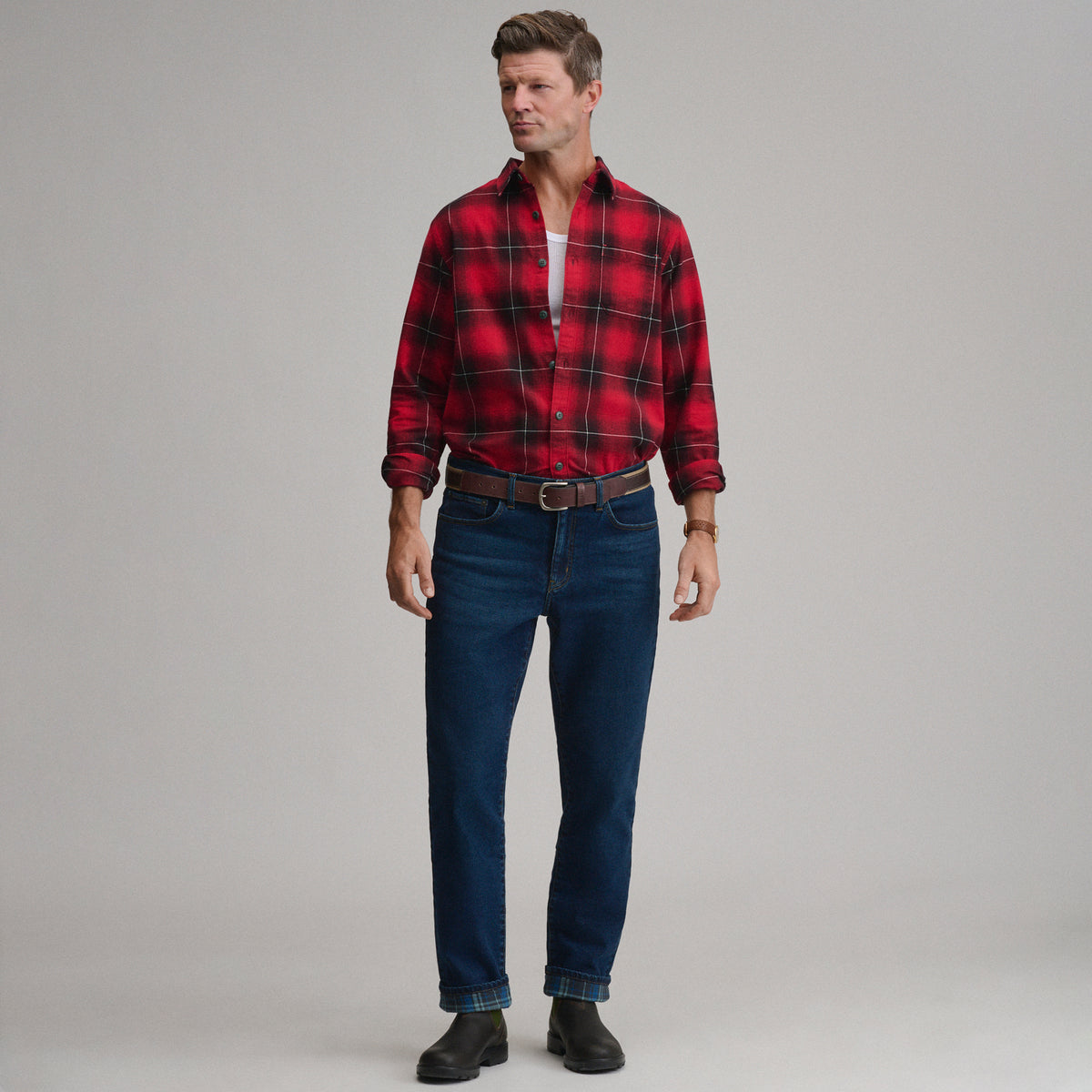 Eddies Flex Flannel Lined Jean - Straight-Deep Indigo-4
