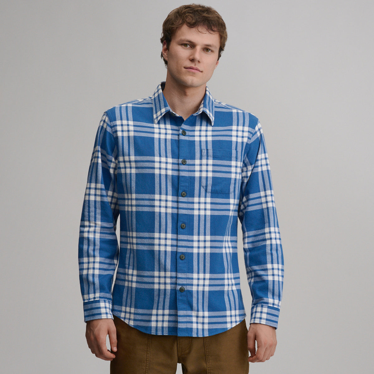 LS Eddie Bauers Favorite Flannel -Classic-Dk Chambray-29