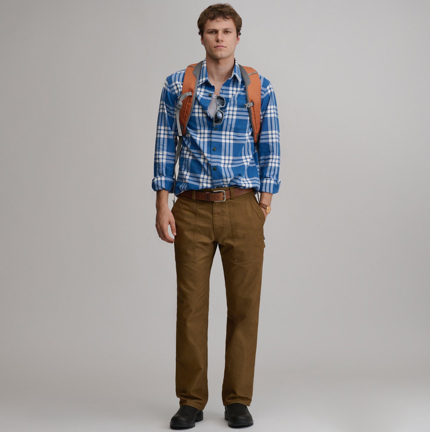 LS Eddie Bauers Favorite Flannel -Classic-Dk Chambray-32