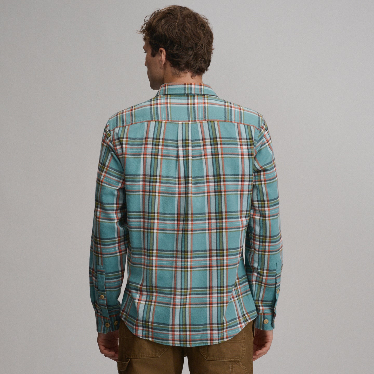 LS Eddie Bauers Favorite Flannel -Classic-Dark Seafoam-34