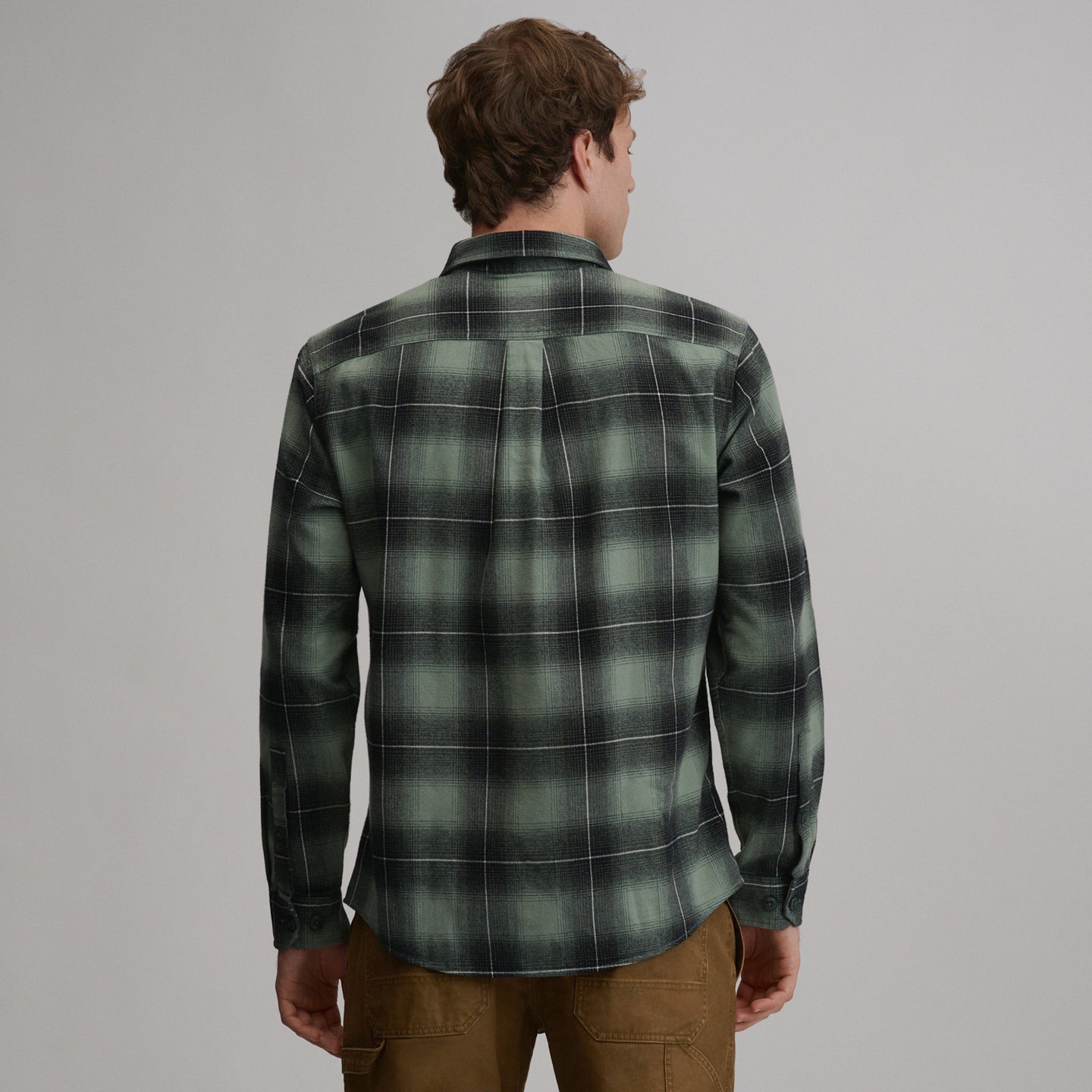 LS Eddie Bauers Favorite Flannel -Classic-Dark Sage-38