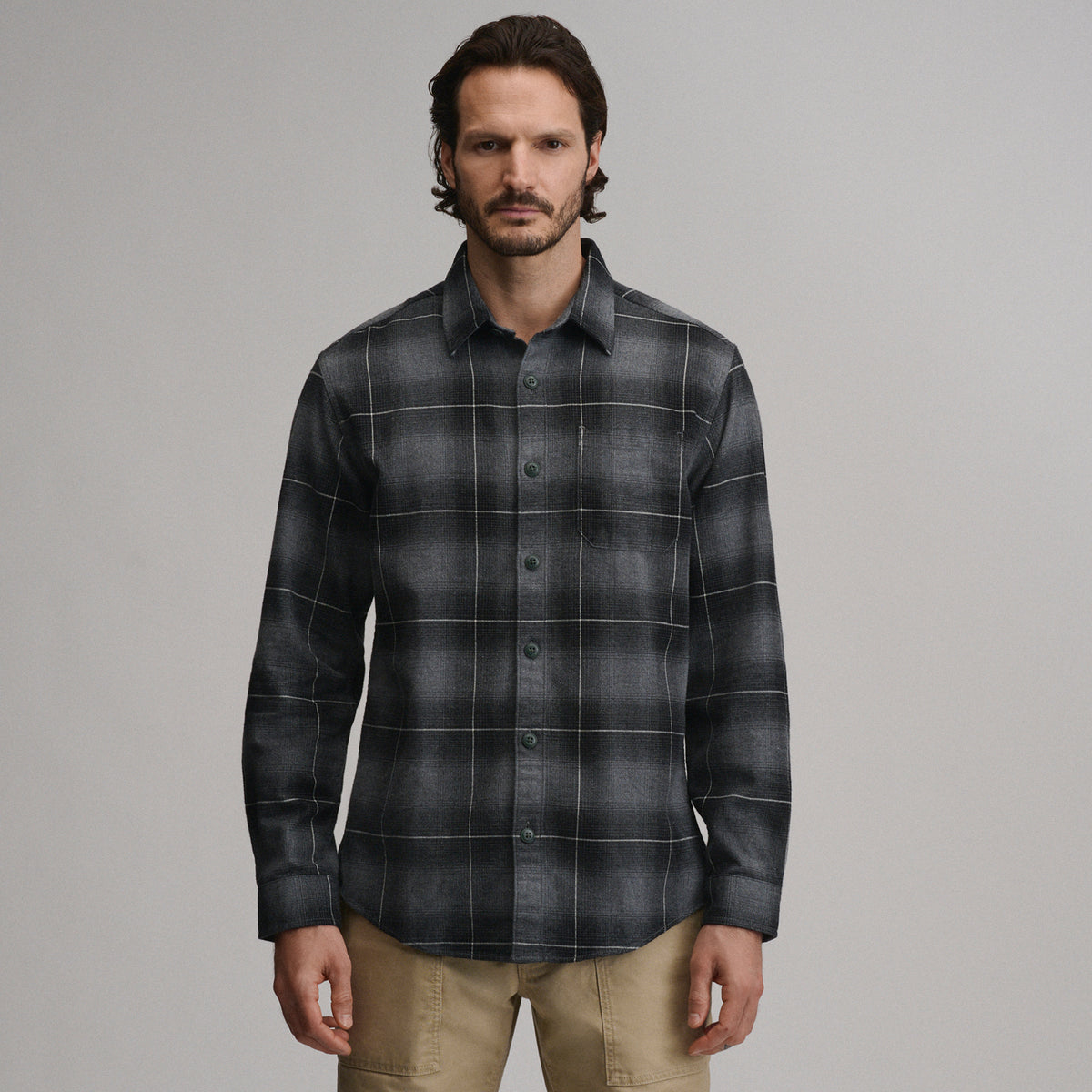 LS Eddie Bauers Favorite Flannel -Classic-Gray-45