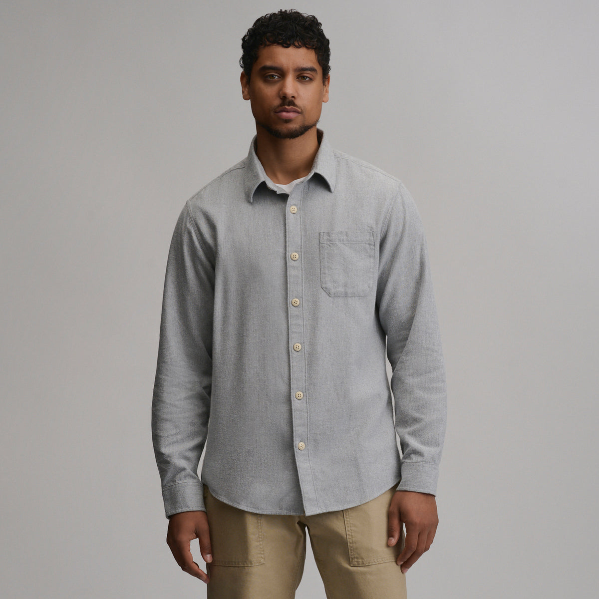 LS Eddie Bauers Favorite Flannel -Classic-Heather Gray-49