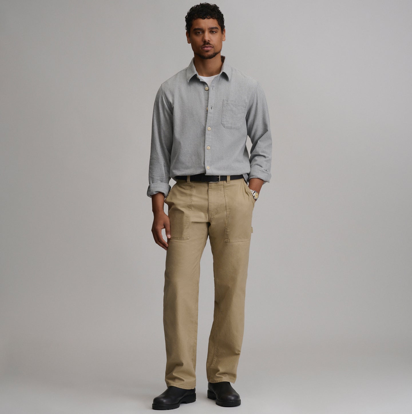 LS Eddie Bauers Favorite Flannel -Classic-Heather Gray-52