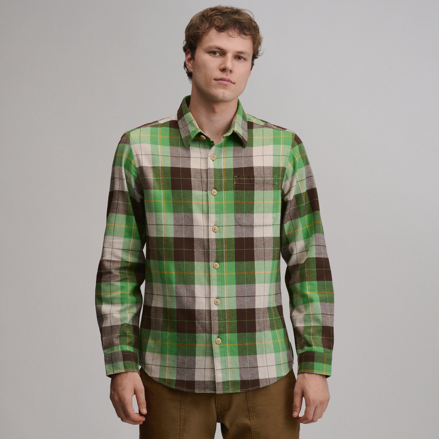 LS Eddie Bauers Favorite Flannel -Classic-Light Moss-53
