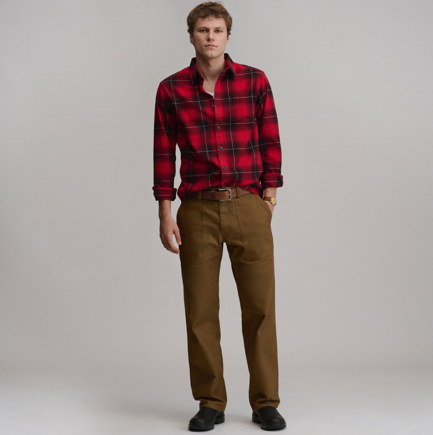 LS Eddie Bauers Favorite Flannel -Classic-Scarlet-64